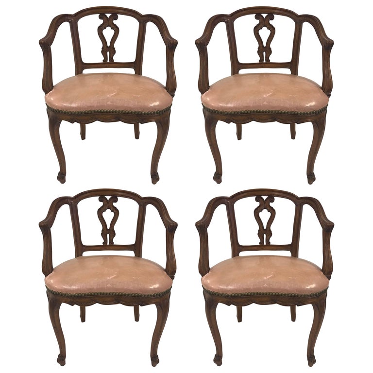 Set of Four Louis XV Style Dining Chairs For Sale at 1stdibs