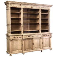 19th Century Stripped Oak Neoclassical Bookcase