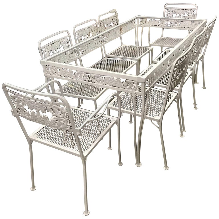 Midcentury Salterni Grape and Vine Motif Patio, Set of Eight at 1stDibs