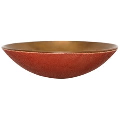 Red Shagreen and Bronze Bowl