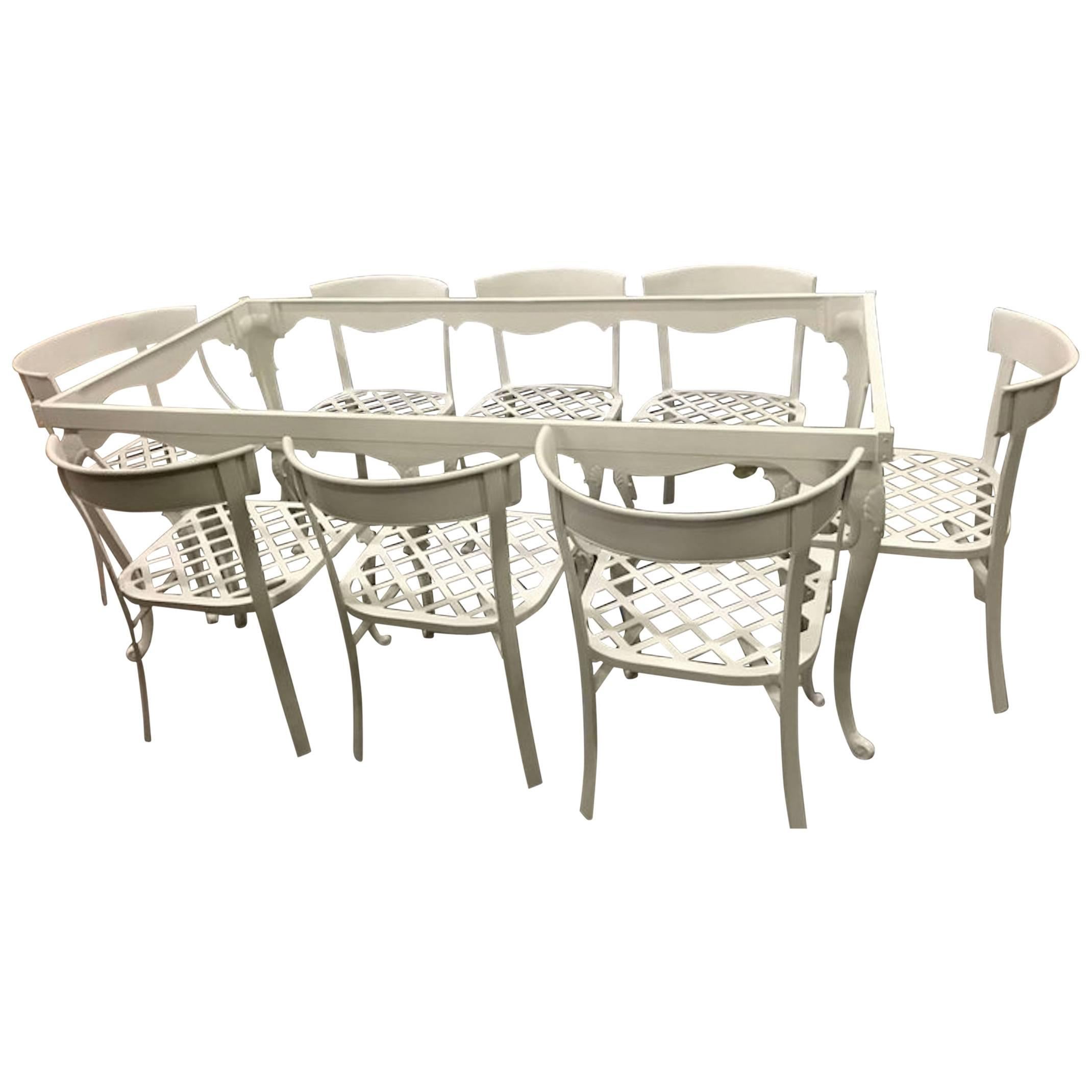 Klismos Patio Set for Eight, in the Style of Billy Haines, Restored For Sale