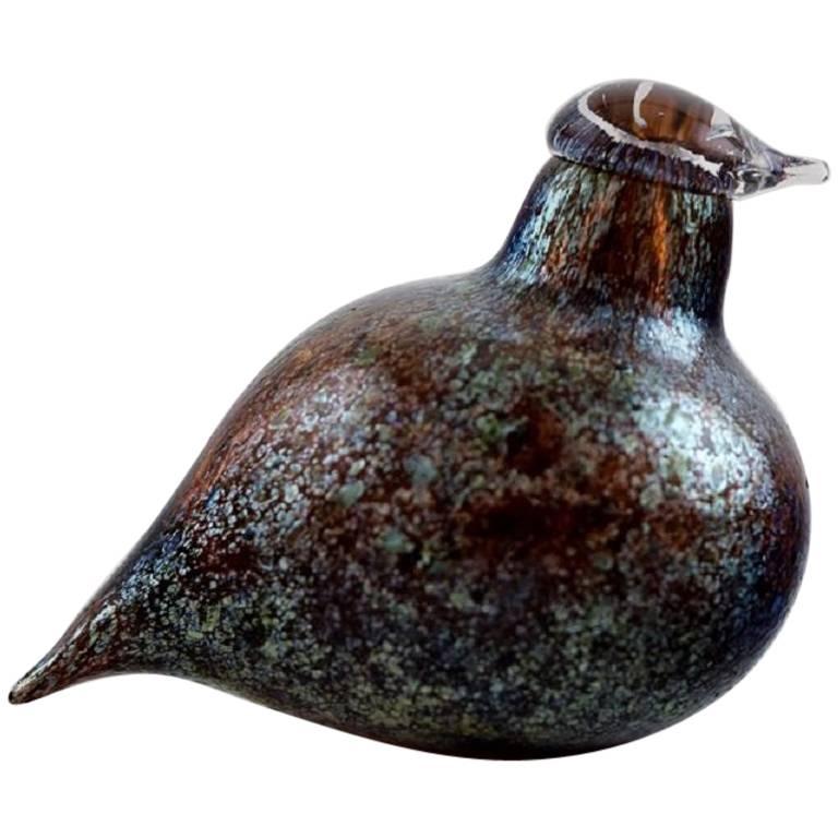 Art Glass Bird Nuutajärvi Notsjö, Finnish Design, Designed by Oiva Toikka