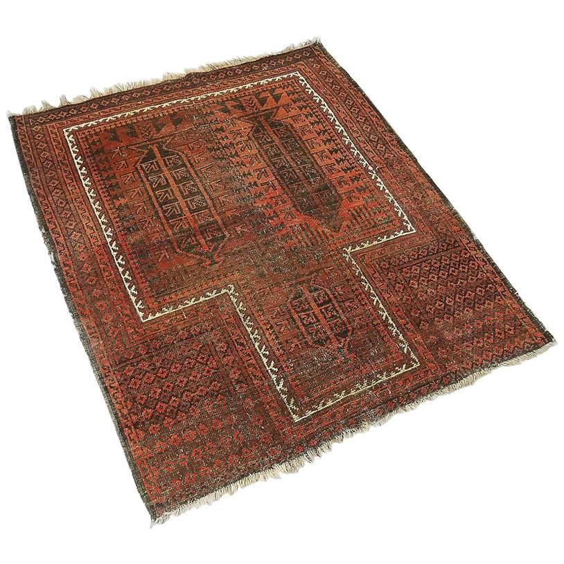 Baluch Traditional Hand-Knotted Rug, 1920s For Sale
