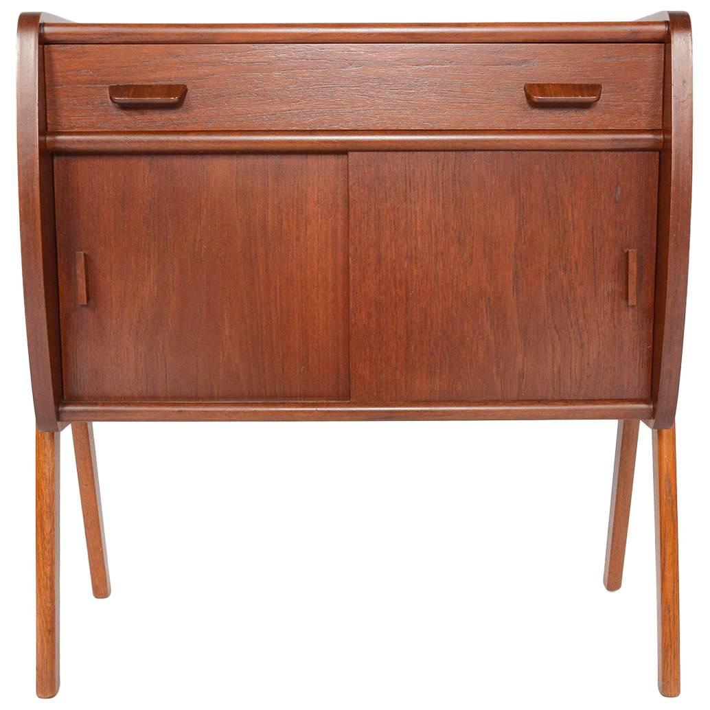 Danish Modern Teak and Oak V-Legged Entry Chest