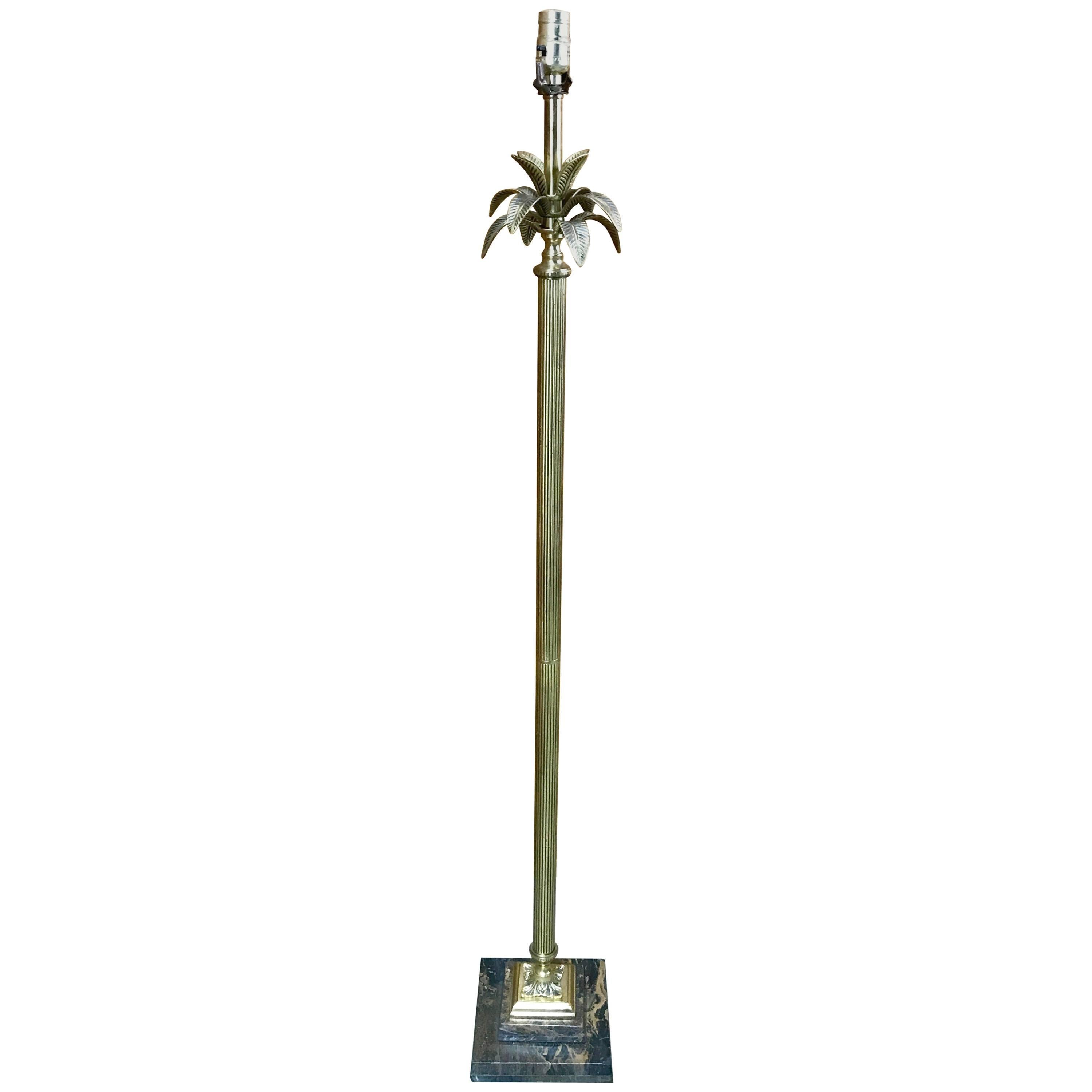 Midcentury Brass Palm Tree Floor Lamp