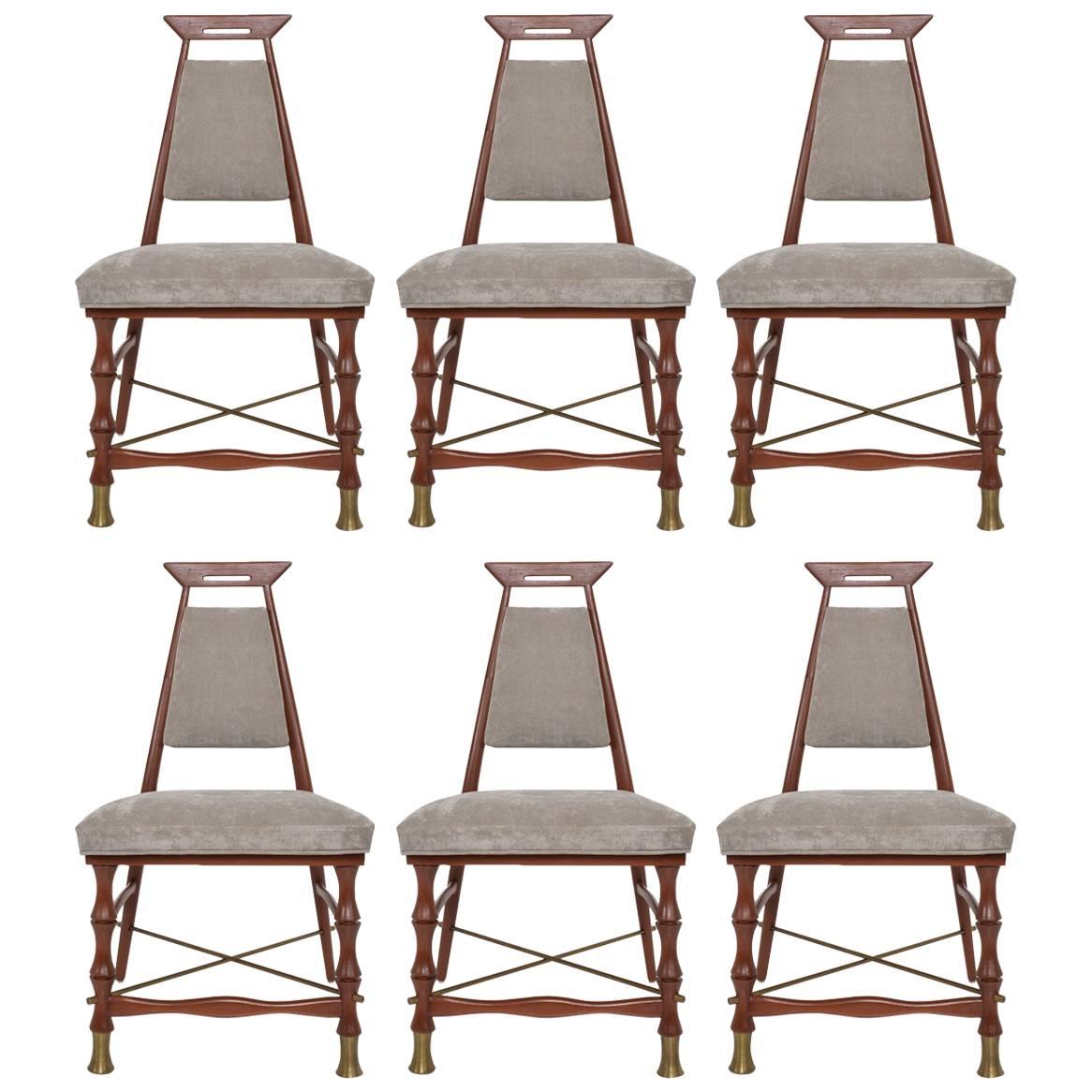 Set of Six Dining Chairs after Frank Kyle, Mexican Mid Century Modern Set of Six Dining Chairs after Frank Kyle, Mexican Mid Century Modern