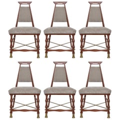 Set of Six Dining Chairs after Frank Kyle, Mexican Mid-Century Modern