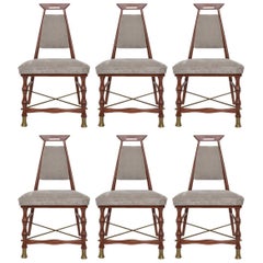 Set of Six Dining Chairs after Frank Kyle, Mexican Mid-Century Modern