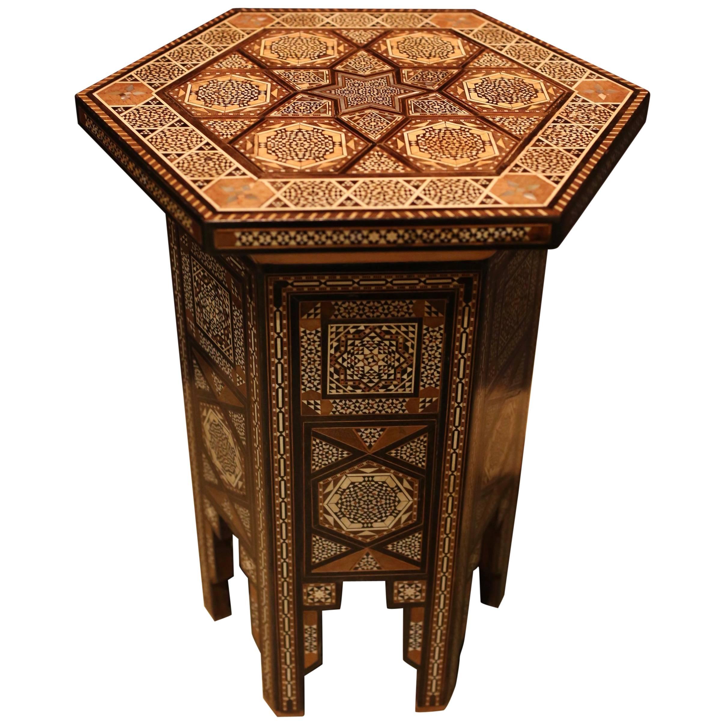 Early 20th Century Syrian Hexagonal Occasional Table