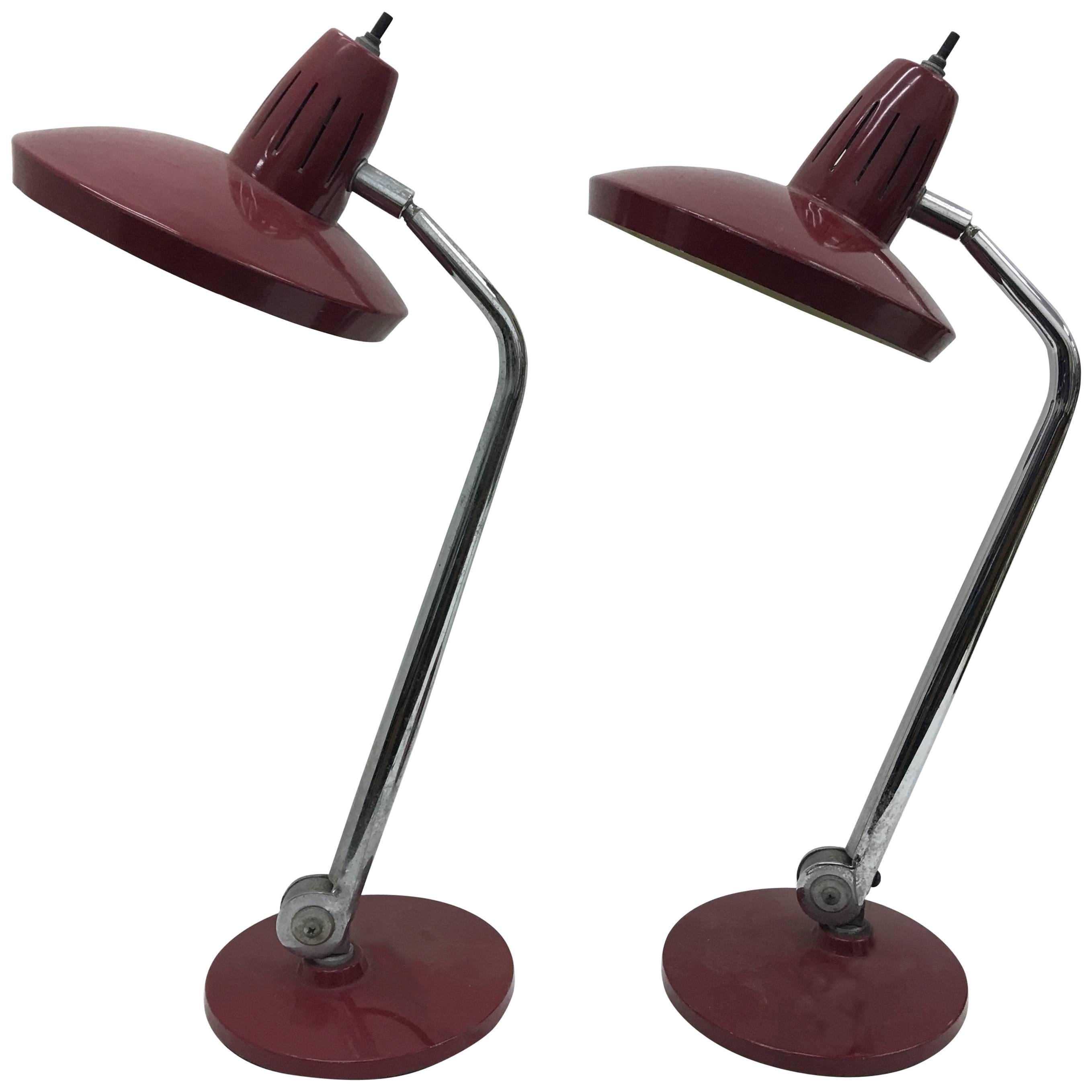 Two Industrial Table Lamps by Fase, circa 1960