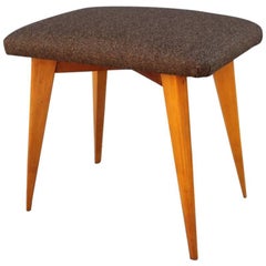 Retro Italian Design Elmwood Stool Geometric Shapes