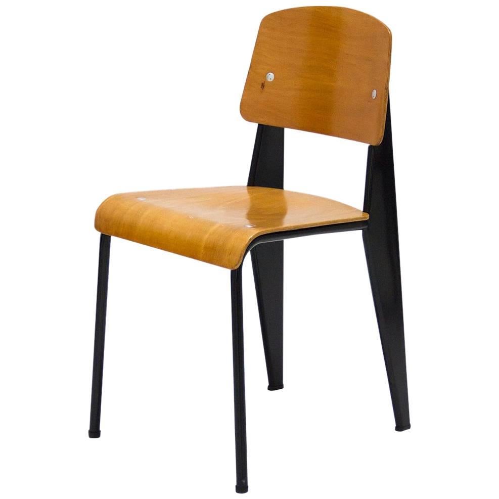 Standard Chair by Jean Prouve, Model Métropole No. 305, circa 1950, France For Sale