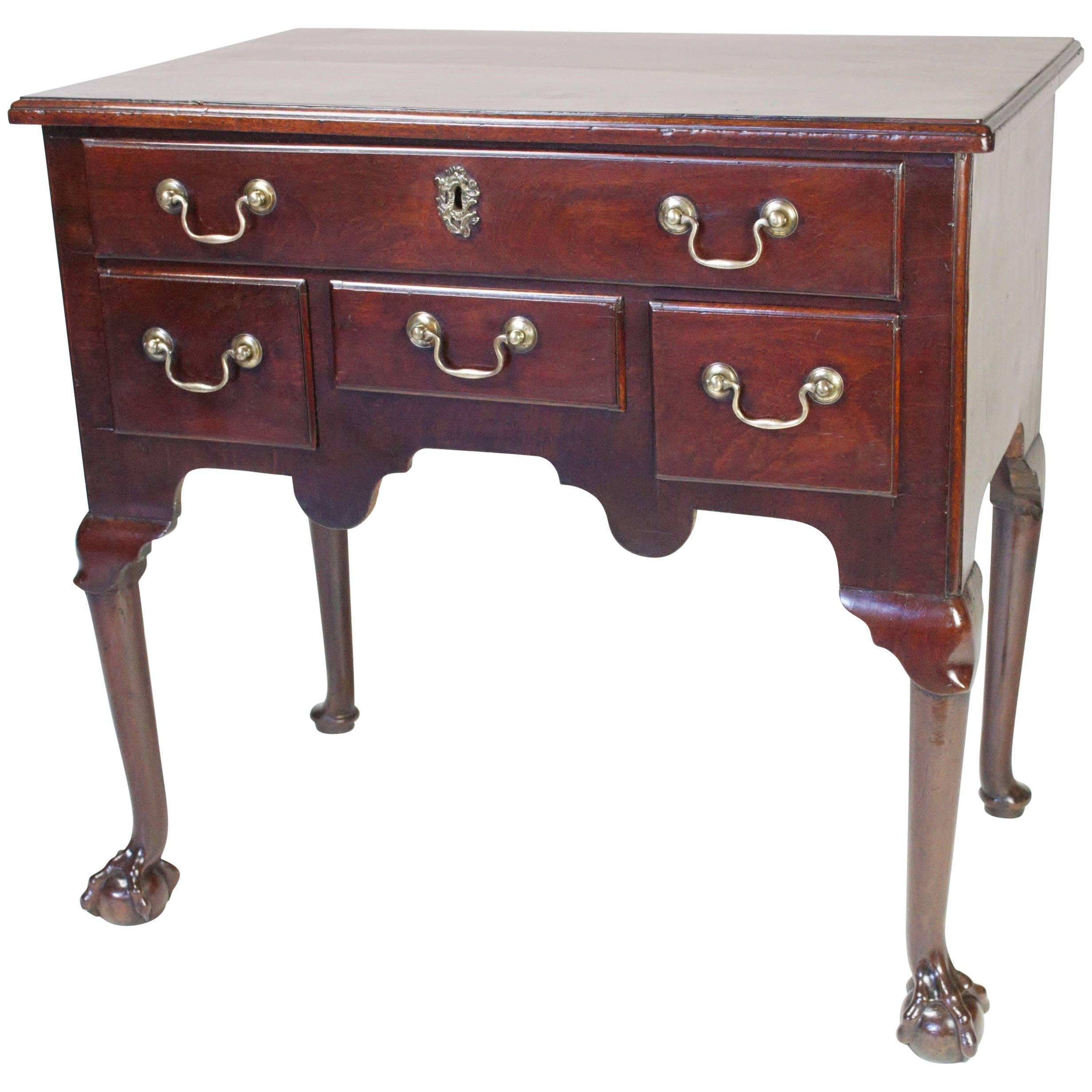 Mahogany Lowboy with Ball and Claw Feet For Sale