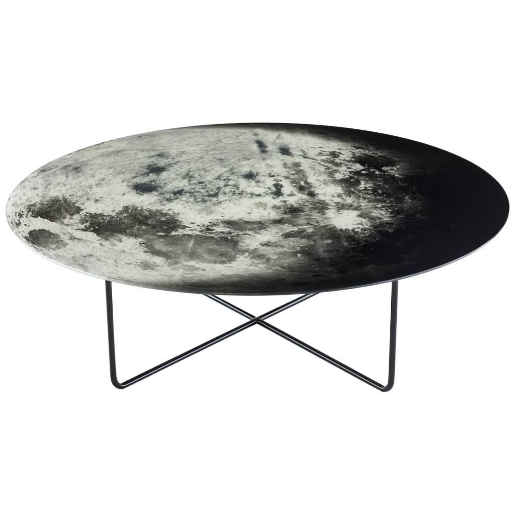 My Moon My Mirror Coffee Table by Moroso with Diesel in Printed Glass For Sale