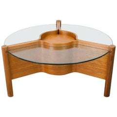 Vintage 1960s Nathan Plywood and Glass Coffee Table