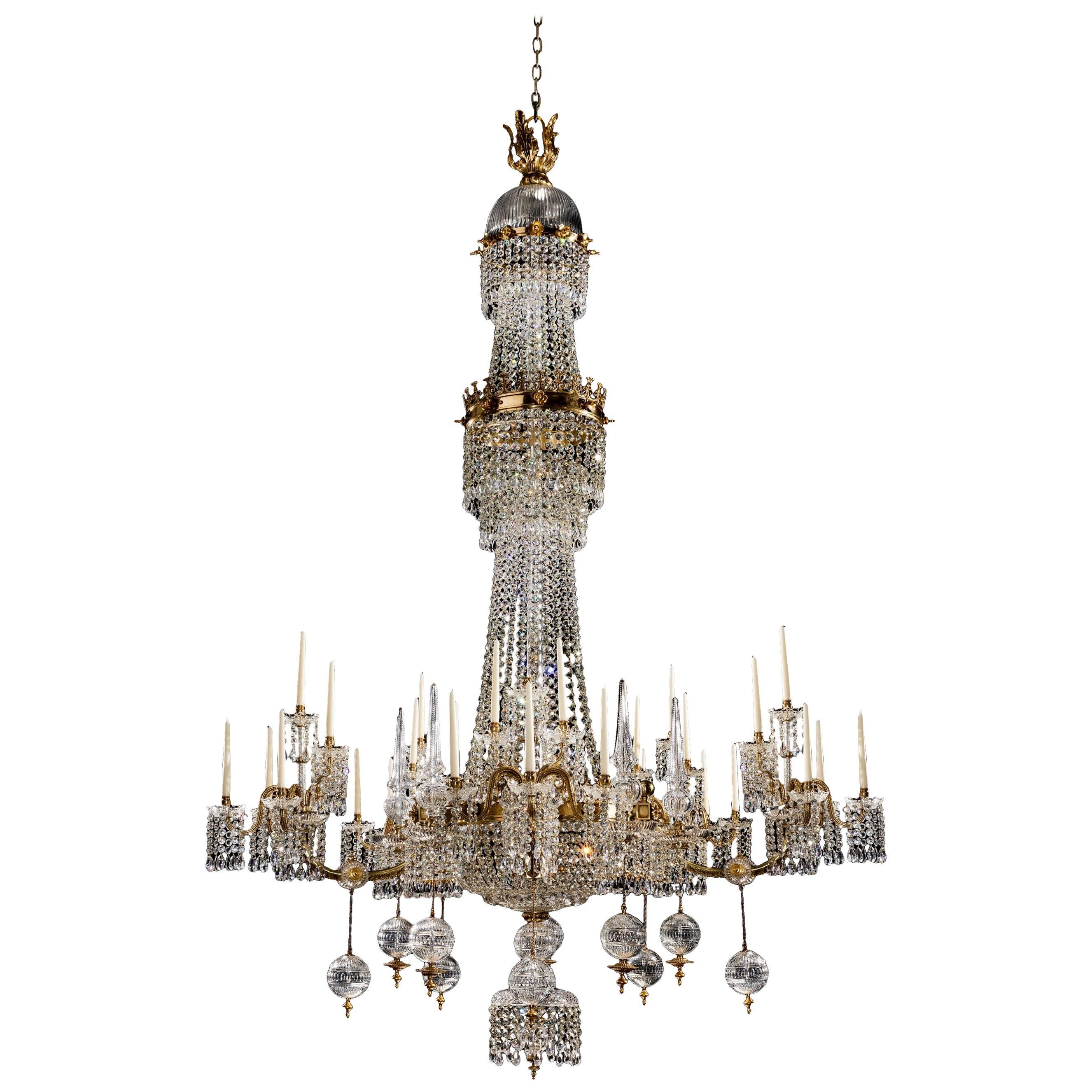 Substantial Pair of Thirty-Light Antique Victorian Chandeliers by Perry & Co For Sale