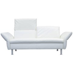 Koinor Vista Designer Sofa Leather White Two-Seat Couch Modern
