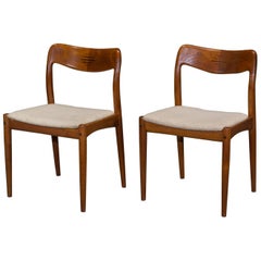 Pair of Danish Modern Teak Dining Chairs by Niels Moller