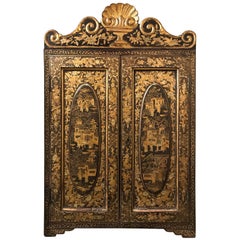 Black and Gold Lacquer Chinese Cabinet