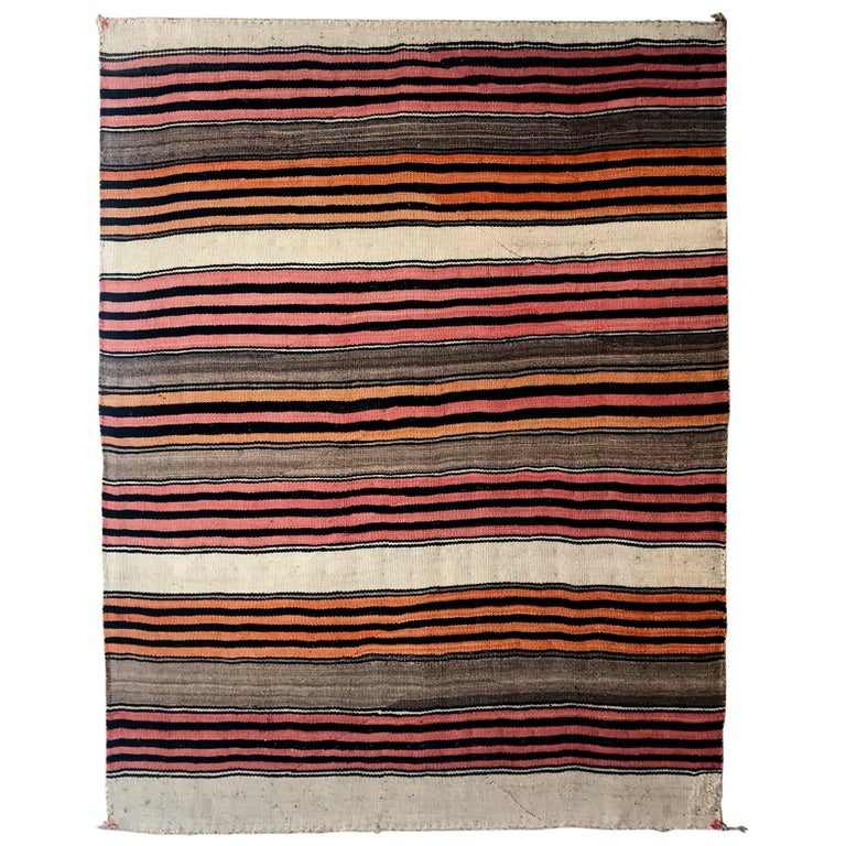 Old Navajo Banded Blanket Diyog Weaving For Sale
