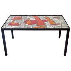 Jean and Robert Cloutier French Ceramic Side or Coffee Table Freres Cloutier