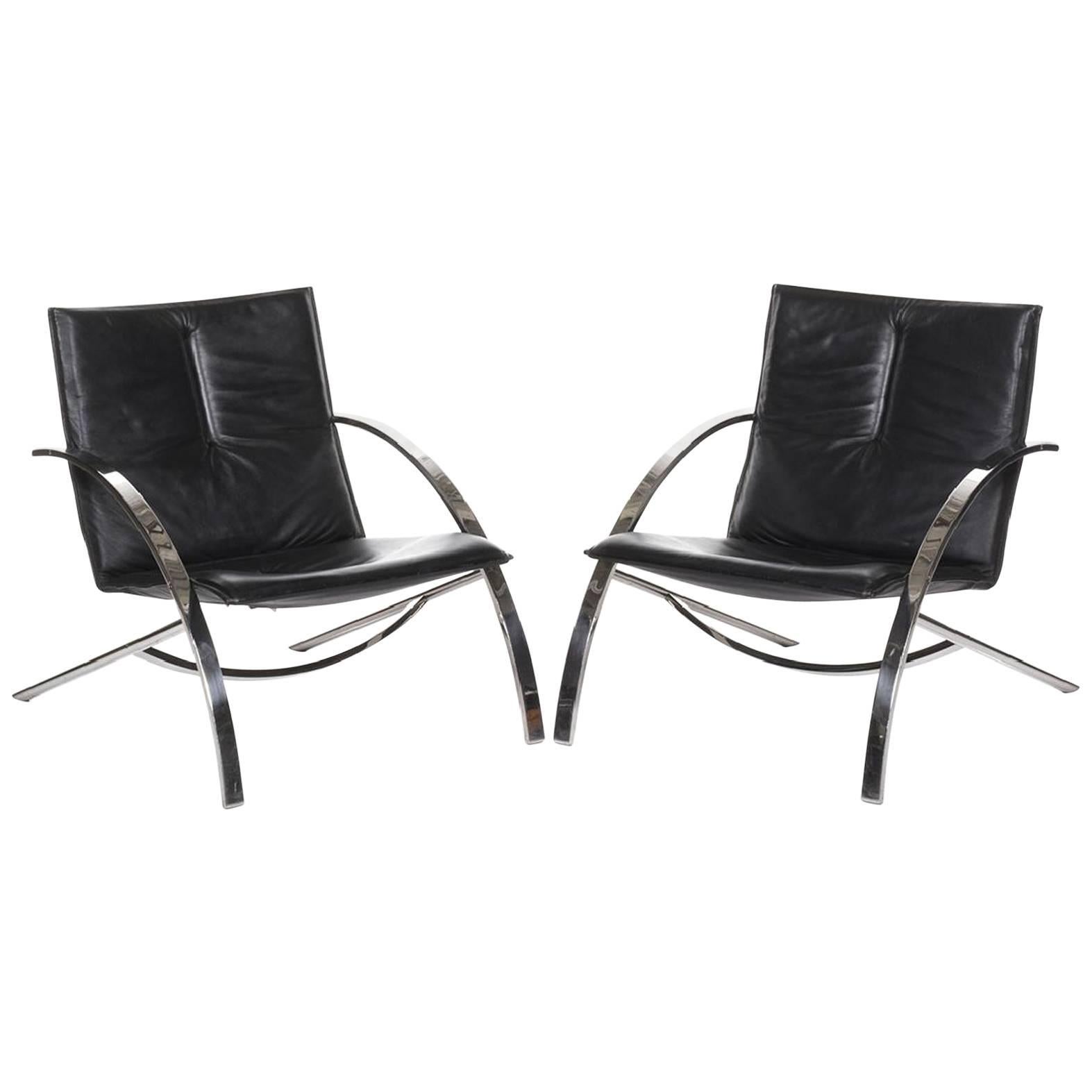 Paul Tuttle Arco Pair of Lounge Chairs for Strassle