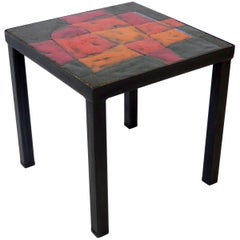 Table d'appoint française en céramique Jean et Robert Cloutier Frères Cloutier