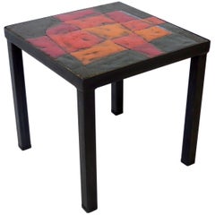 Jean and Robert Cloutier French Ceramic Side Table Freres Cloutier, 