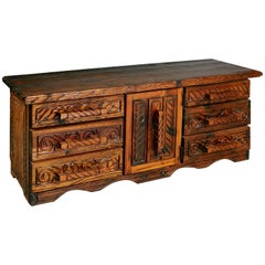 William Westenhaver for Witco Exotic Carved Wood Sideboard, circa 1957