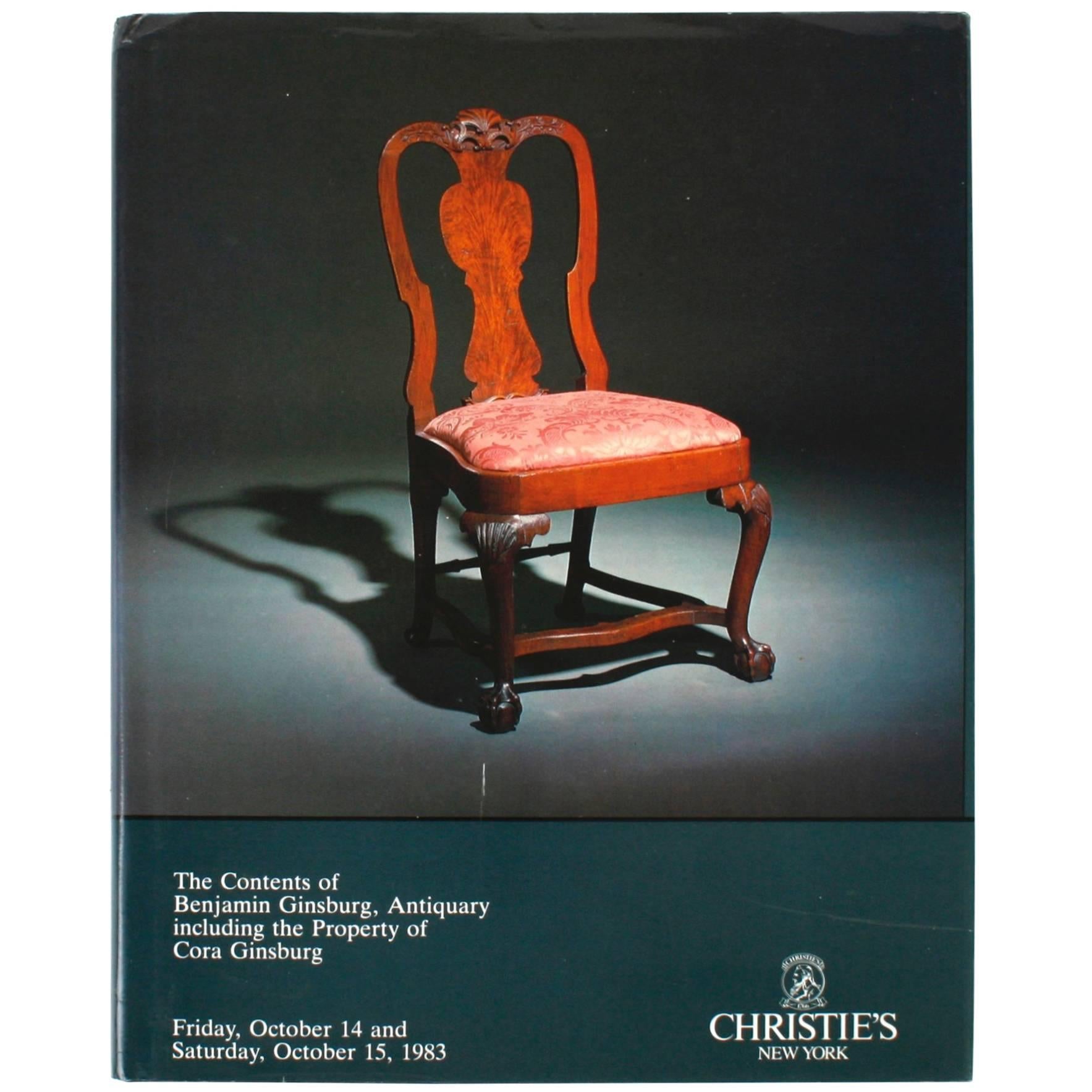 Christie's, Contenu de Benjamin Ginsburg Antiquary, octobre 1983 en vente