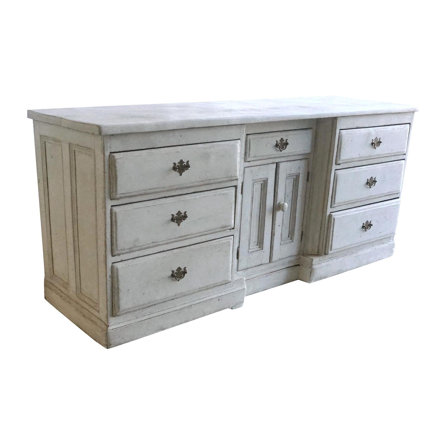 19th Century Swedish Gustavian Chest of Drawers - Antique Pinewood Sideboard For Sale