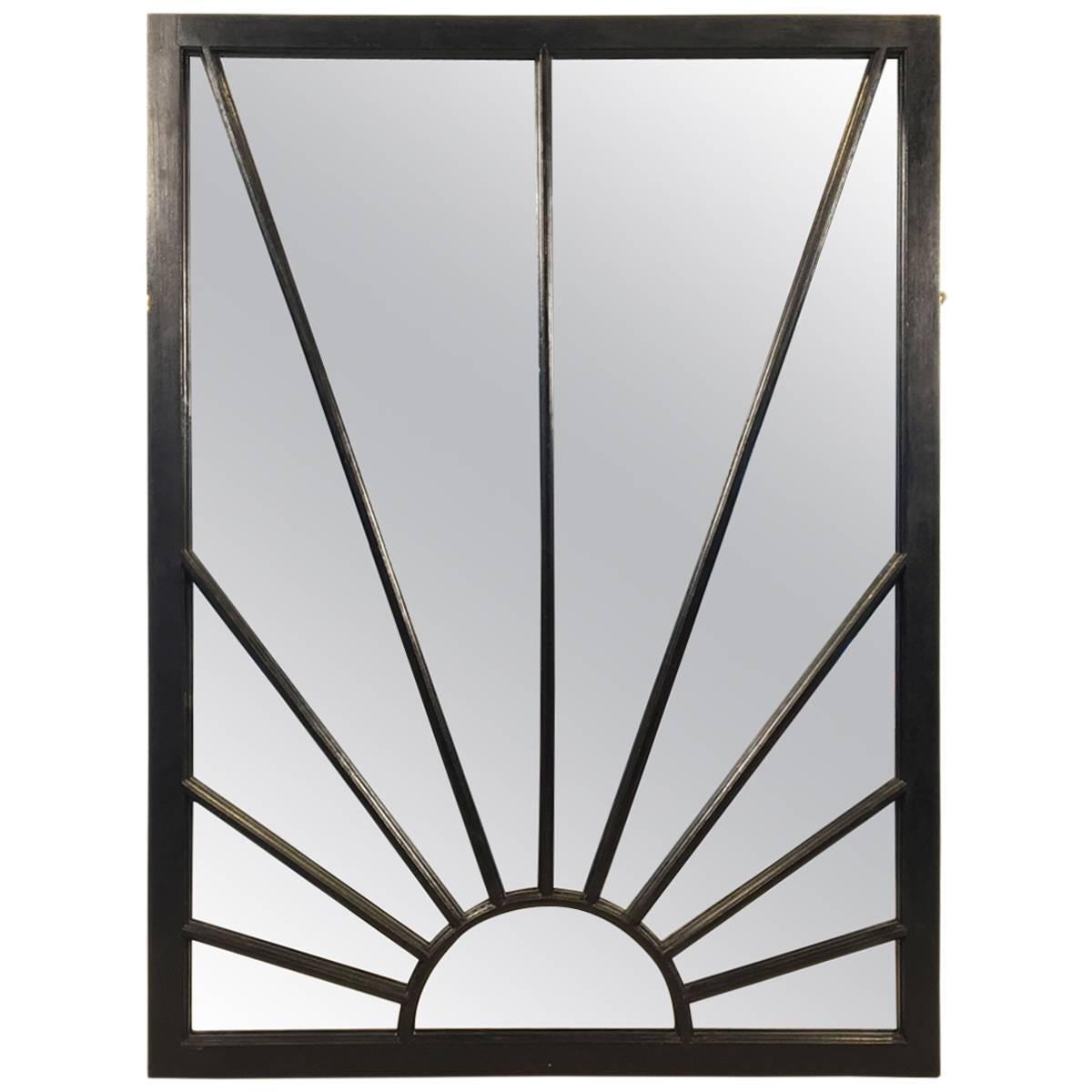 Englische rechteckige englische Spiegel mit schwarzem Rahmen (H 48 3/4 x B 35 3/4)