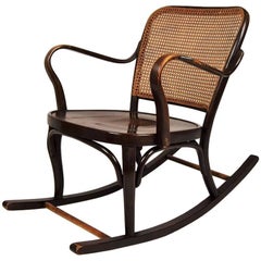 Vintage Rare Rocking Chair Thonet A 752 by Josef Frank, the 1930s