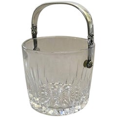Retro Georg Jensen Acorn Ice Bucket in Sterling Silver and Glass #1137