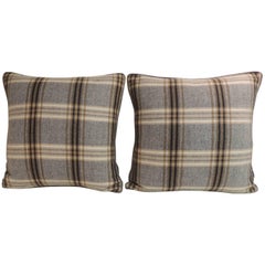 Pair of Vintage Tartan/Plaid Woven Wool Decorative Pillows