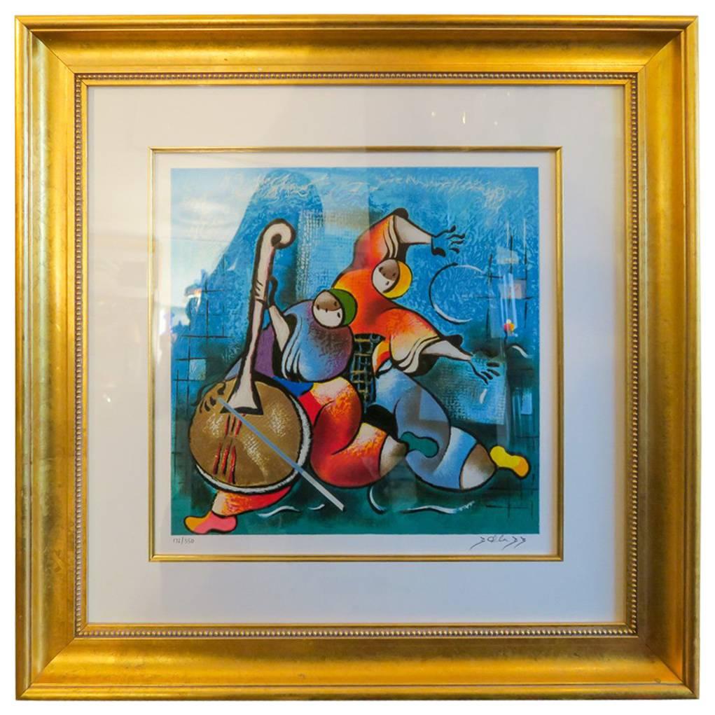 ON SALE NOW! David Schluss Banjo Song 172/350 Serigraph, Fantastic Colors Signed