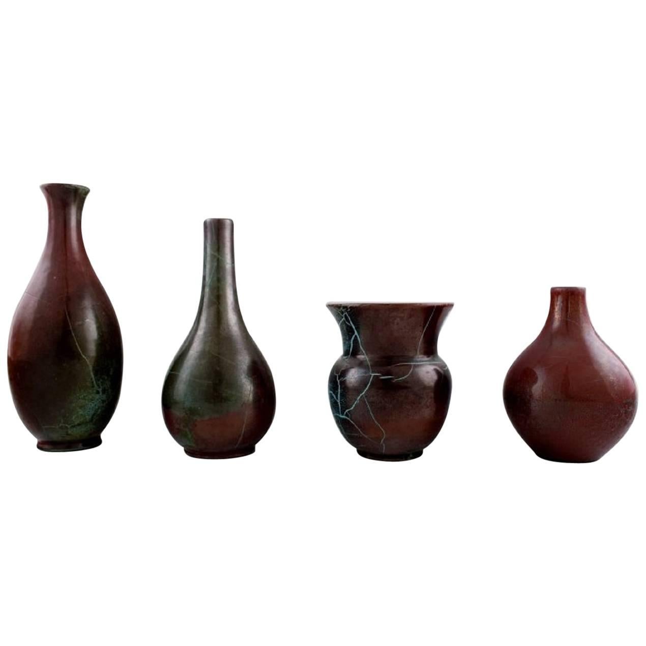 Richard Uhlemeyer, German Ceramist, Four Ceramic Vases, Beautiful Glaze For Sale