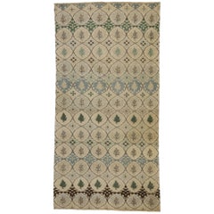 Türkischer Sivas-Teppich im Vintage-Stil im Used-Look mit biophilem Design