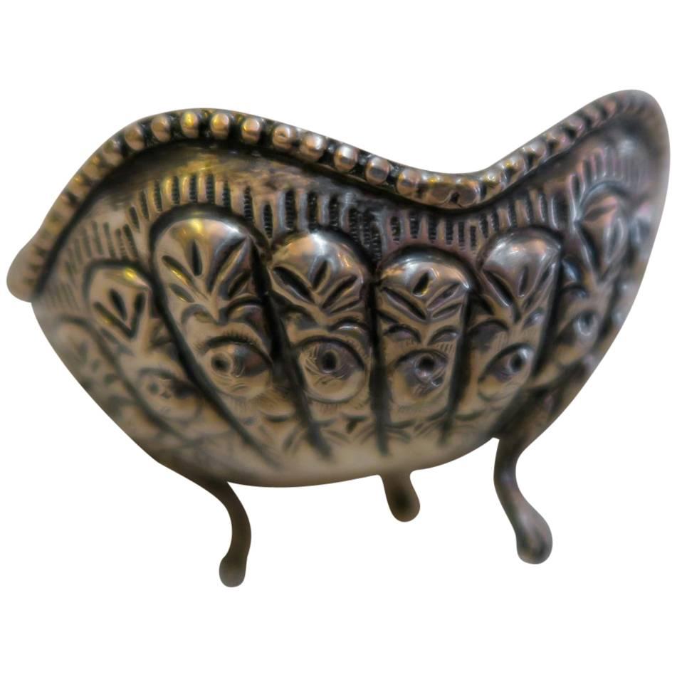 1920s Hollywood Regency Silver Dish Exquisite Detail, Stamped For Sale