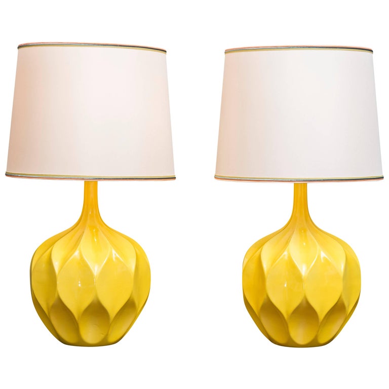 MidCentury Yellow Lamps at 1stDibs