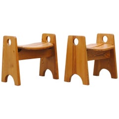 Pair of Gilbert Marklund Swedish Pine Stools