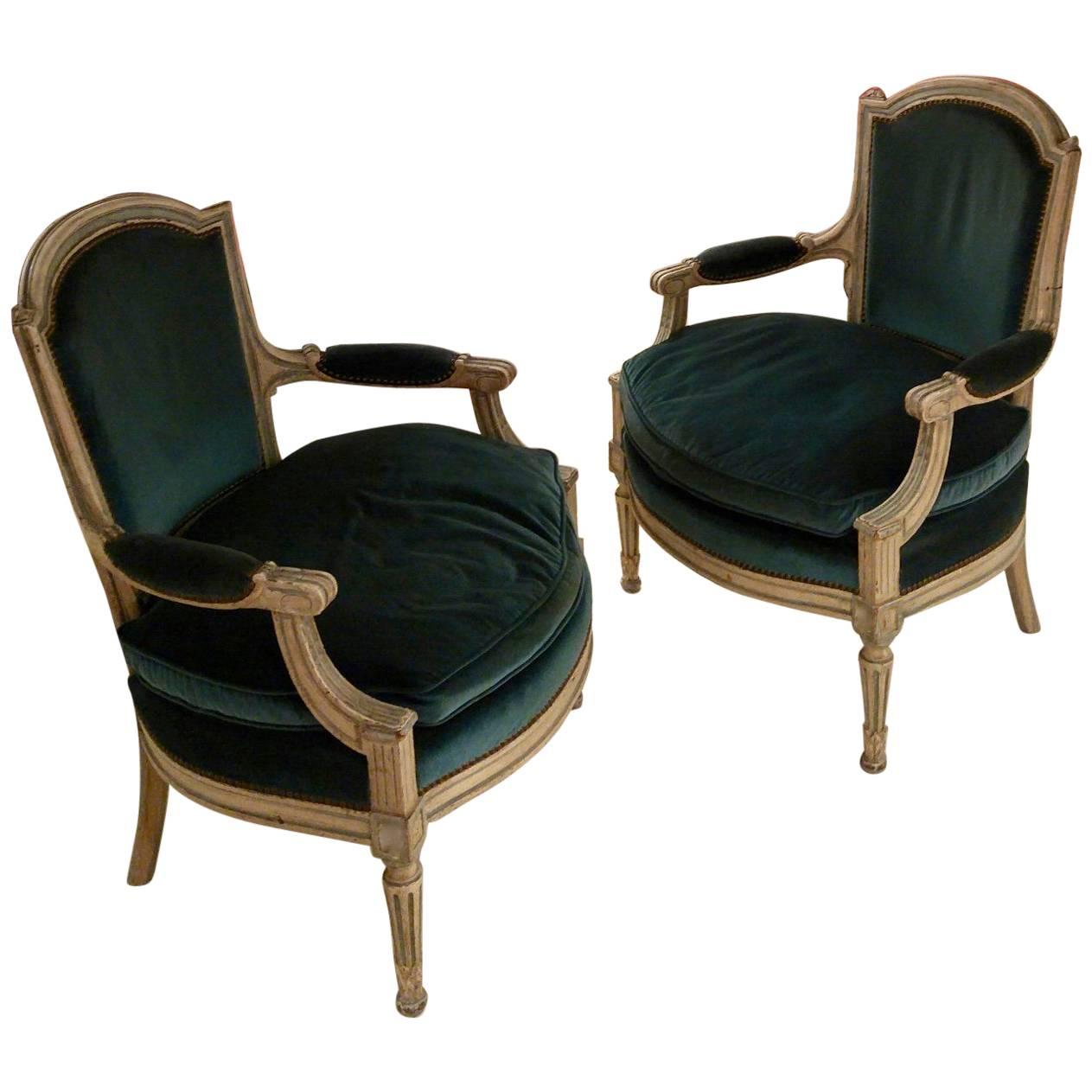Elegant Pair of Armchairs in the Style of Louis XVI by Maison Jansen