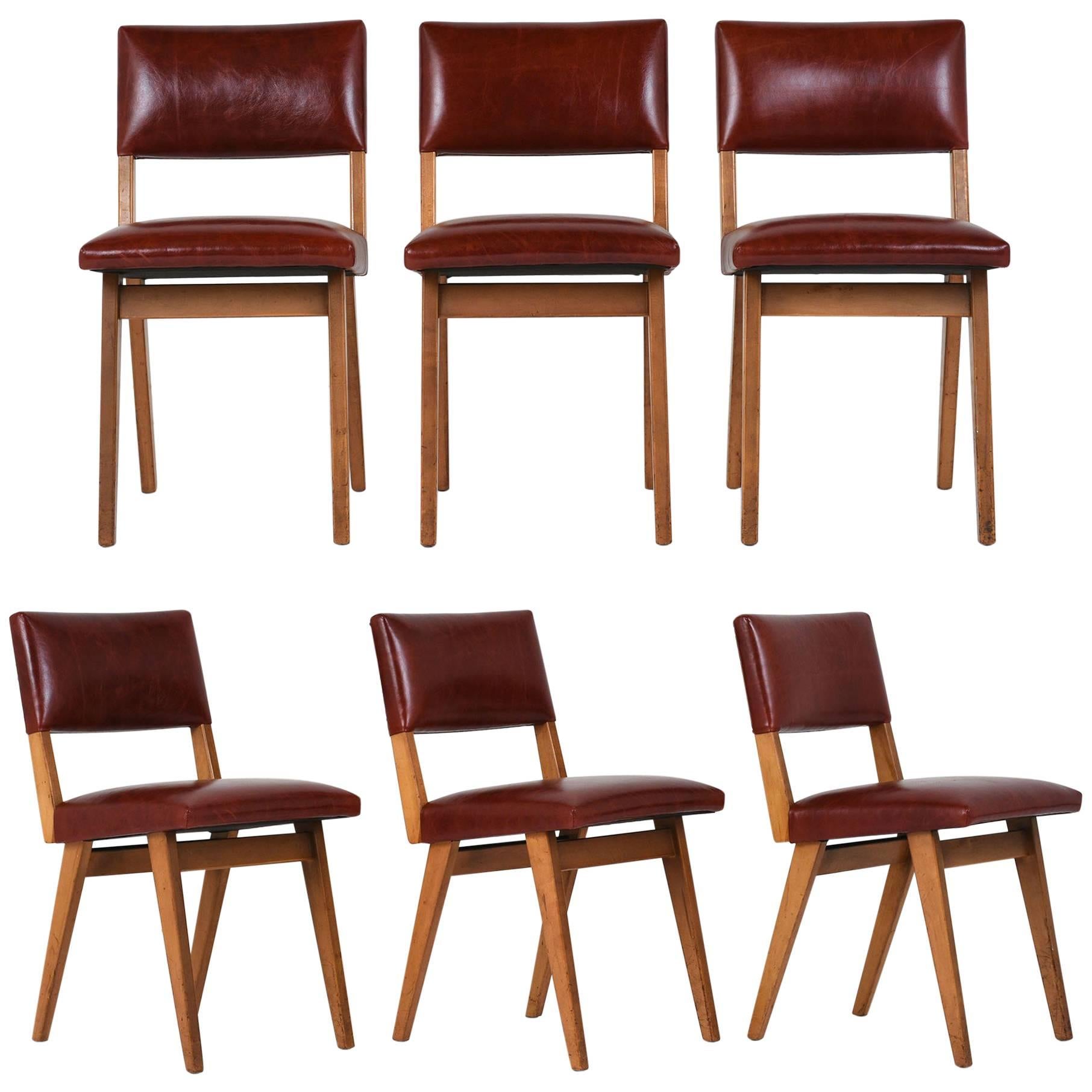 Set of Six Mid-Century Modern-Style Dining Chairs