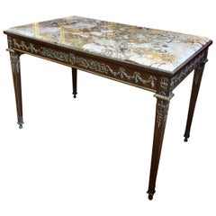 Louis XVI Style Marble and Bronze Ormolu Mounted Desk Louis XVI Style Marble and Bronze Ormolu Mounted Desk
