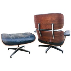 1960s Herman Miller Eames Lounge and Ottoman with Down Mix Cushions