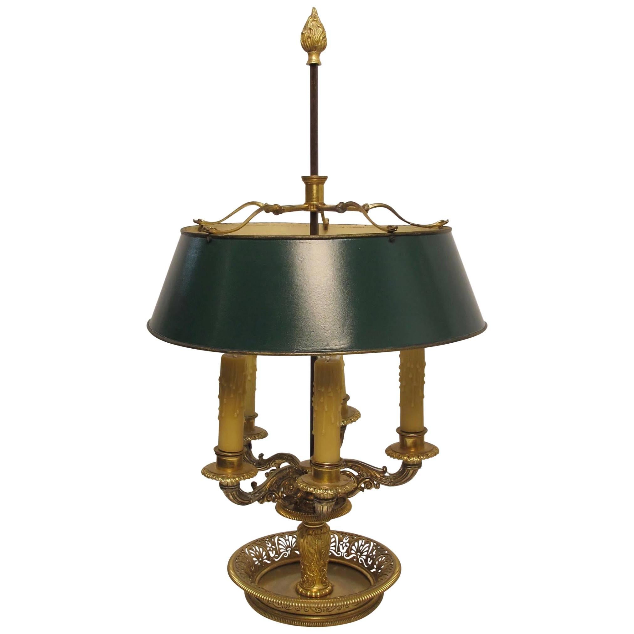 Gilt Bronze Bouillotte Lamp, French, 19th Century
