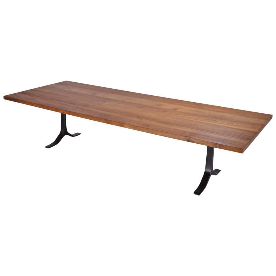 Bespoke Reclaimed Hardwood Table on Sand Cast Aluminium Base by P. Tendercool