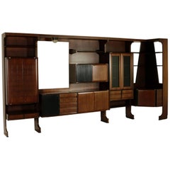 Living Room Wardrobe Rosewood Veneer Vintage Manufactured in Italy, 1960s