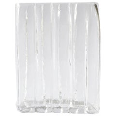 Contemporary Handblown Clear Glass Vase 