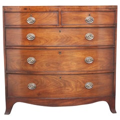 Antique Early 19th Century Mahogany Bowfront Chest